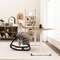 Ergonomic Kneeling Chair with Rocking Function Linen Sponge Cushion Birch Plywood Black Gray